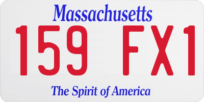 MA license plate 159FX1