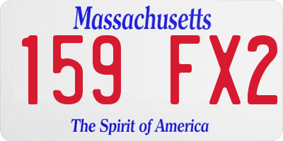 MA license plate 159FX2