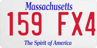 MA license plate 159FX4