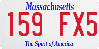 MA license plate 159FX5
