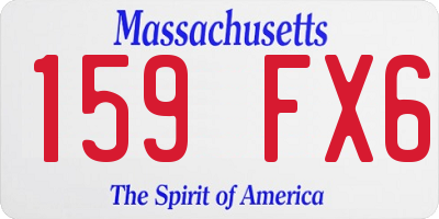 MA license plate 159FX6