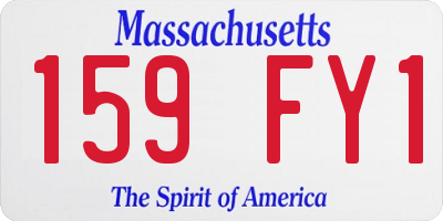 MA license plate 159FY1