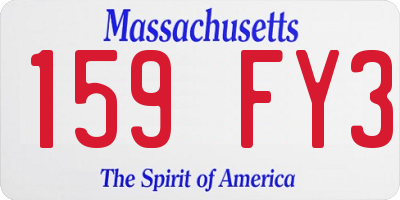 MA license plate 159FY3