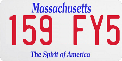 MA license plate 159FY5
