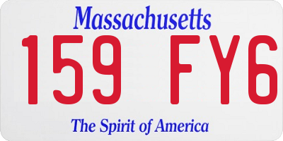 MA license plate 159FY6