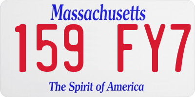 MA license plate 159FY7