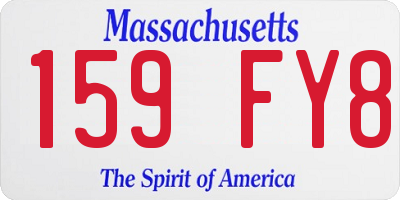 MA license plate 159FY8