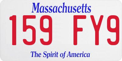 MA license plate 159FY9
