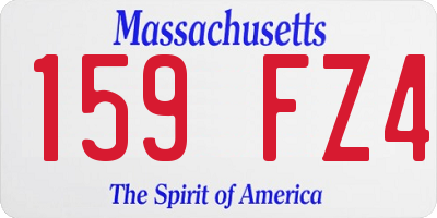 MA license plate 159FZ4