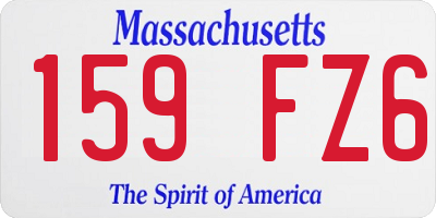 MA license plate 159FZ6