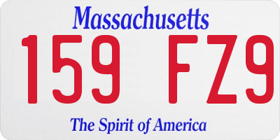MA license plate 159FZ9