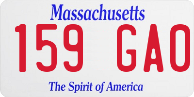 MA license plate 159GA0