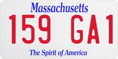 MA license plate 159GA1