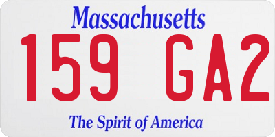 MA license plate 159GA2