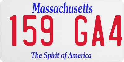 MA license plate 159GA4
