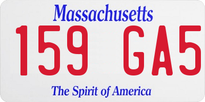 MA license plate 159GA5