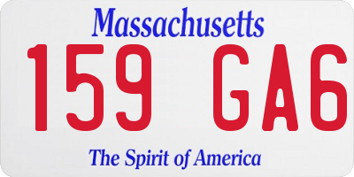 MA license plate 159GA6
