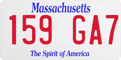 MA license plate 159GA7