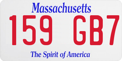MA license plate 159GB7