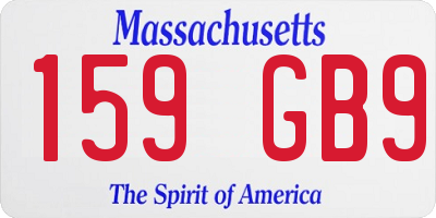 MA license plate 159GB9
