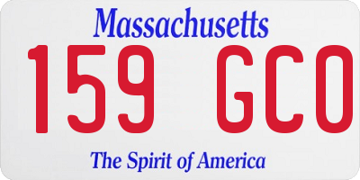 MA license plate 159GC0