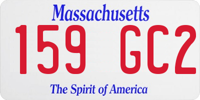 MA license plate 159GC2
