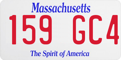 MA license plate 159GC4