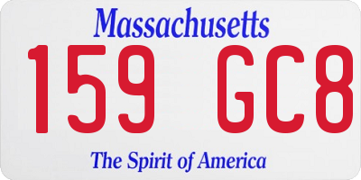 MA license plate 159GC8