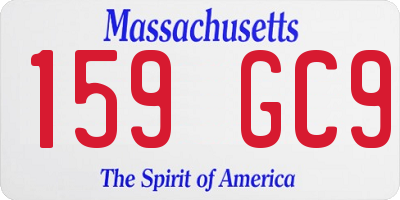 MA license plate 159GC9