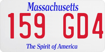 MA license plate 159GD4