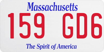 MA license plate 159GD6