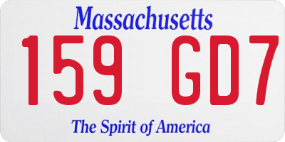 MA license plate 159GD7