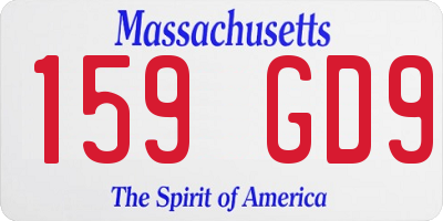 MA license plate 159GD9