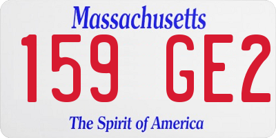 MA license plate 159GE2