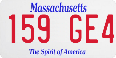 MA license plate 159GE4