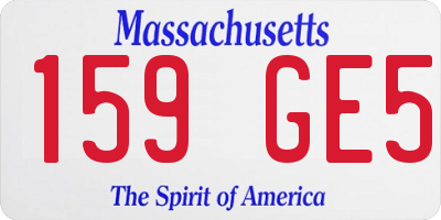 MA license plate 159GE5