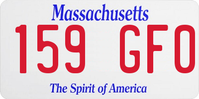 MA license plate 159GF0