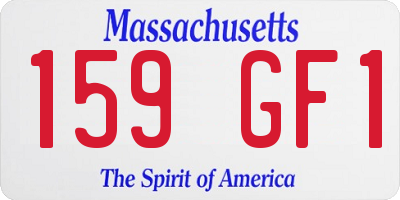 MA license plate 159GF1