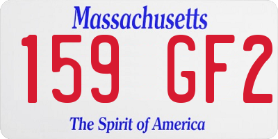 MA license plate 159GF2