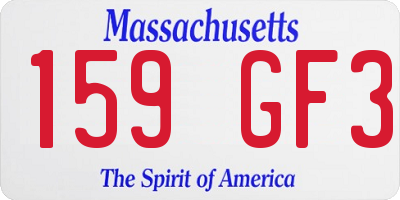 MA license plate 159GF3