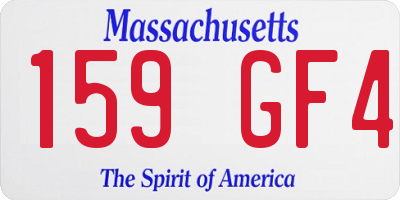 MA license plate 159GF4