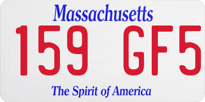 MA license plate 159GF5