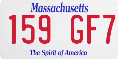 MA license plate 159GF7