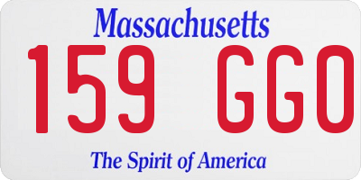 MA license plate 159GG0