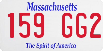 MA license plate 159GG2