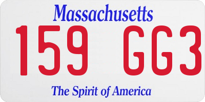 MA license plate 159GG3
