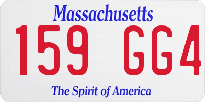 MA license plate 159GG4