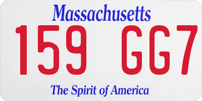 MA license plate 159GG7