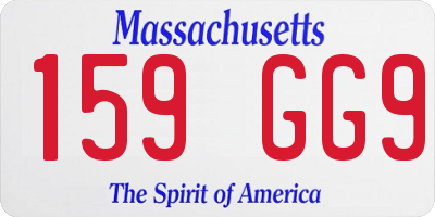 MA license plate 159GG9