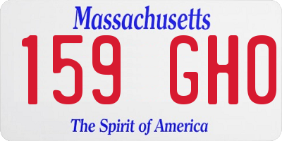 MA license plate 159GH0